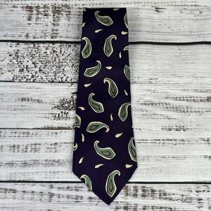 Vintage Polo Ralph Lauren Silk Tie Paisley Hand Made In USA Purple Formal Dress